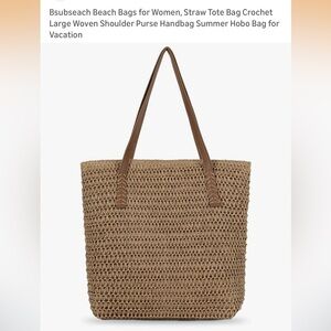 Amazon Brown Straw Tote Bag
